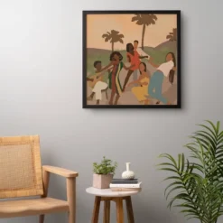 Nawaalillustrations Black Joy Framed Wall Art Black - Deny Designs -Deny Designs Shop GUEST fd38fdb5 b686 4ba8 aff6 8af2fc96bbed