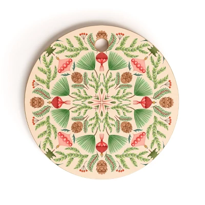 Pimlada Phuapradit Winter Foliage Baubles Cutting Board - Round 5 Pimlada Phuapradit Winter Foliage Baubles Cutting Board - Round - Image 3