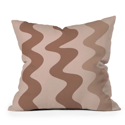 16"x16" Deny Designs Angela Minca Squiggly Lines Mocha Mousse Square Outdoor Throw Pillow Brown 6 16"x16" Deny Designs Angela Minca Squiggly Lines Mocha Mousse Square Outdoor Throw Pillow Brown - Image 4