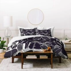 CayenaBlanca Duo Tone Duvet Set Black - Deny Designs