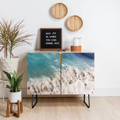 Bree Madden Breaking Shore Credenza Blue/Black - Deny Designs 3 Bree Madden Breaking Shore Credenza Blue/Black - Deny Designs