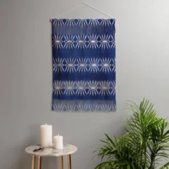 22"x31.5" Schatzi Brown Mila Eye Stripe Indigo Wall Hanging Portrait Blue - Deny Designs